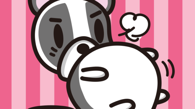 ごはんを食べて満腹なフレンチブルドッグちゃん（犬）のイラスト【色、背景あり】PNG