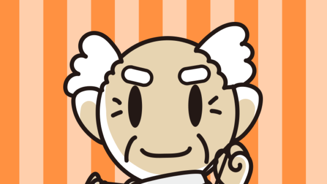 マスクをつける（外す）おじいさんのイラスト【色、背景あり】PNG