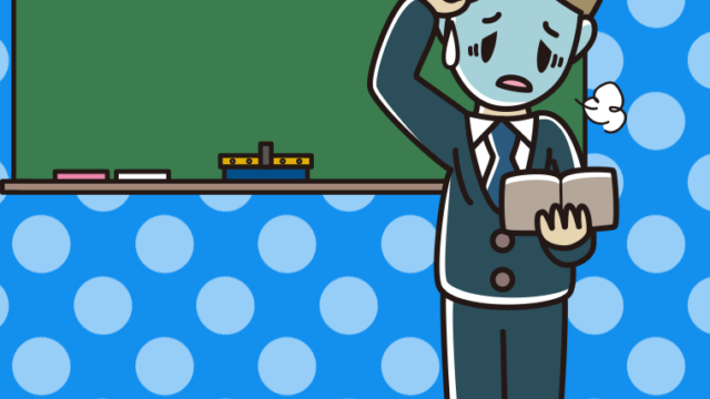 具合が悪い若手男性教師のイラスト【色、背景あり】PNG