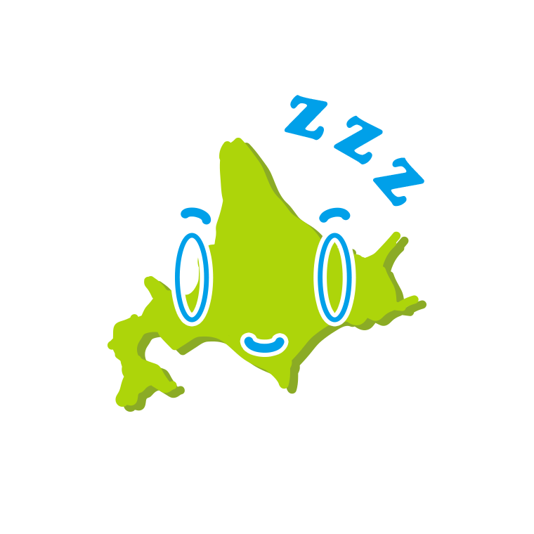 眠る北海道ちゃんのイラスト【色あり、背景なし】透過PNG