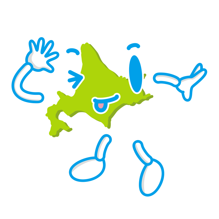 テヘヘな北海道ちゃんのイラスト【色あり、背景なし】透過PNG