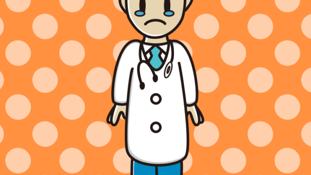 泣く若手男性医師のイラスト【色、背景あり】PNG