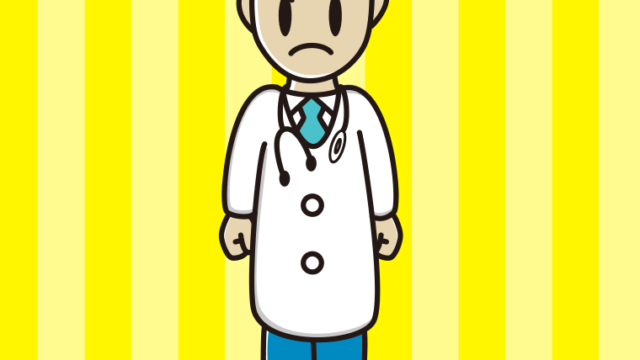 怒る若手男性医師のイラスト【色、背景あり】PNG