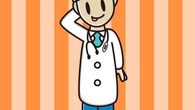 テヘヘな若手男性医師のイラスト【色、背景あり】PNG