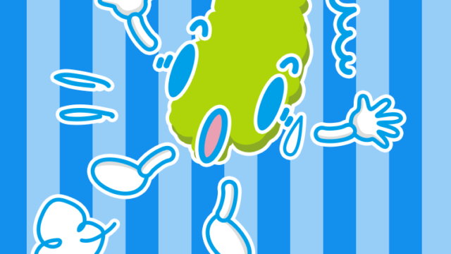 驚く岩手ちゃんのイラスト【色、背景あり】PNG