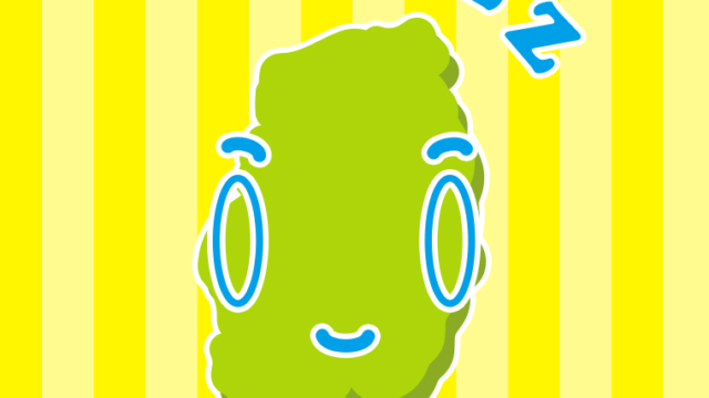 眠る岩手ちゃんのイラスト【色、背景あり】PNG