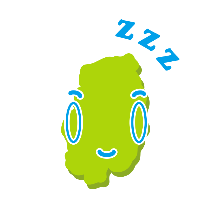 眠る岩手ちゃんのイラスト【色あり、背景なし】透過PNG