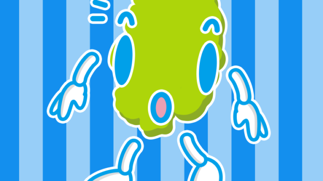 何かに気付く岩手ちゃんのイラスト【色、背景あり】PNG