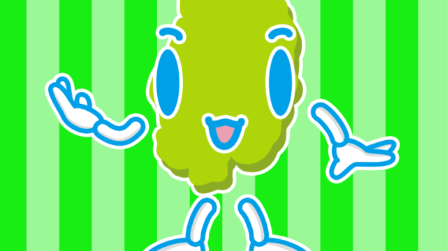 案内する岩手ちゃんのイラスト【色、背景あり】PNG