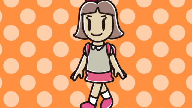 通学する小学生女子のイラスト【色、背景あり】PNG