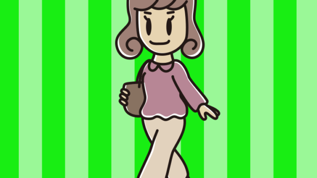 通学する女子大学生のイラスト【色、背景あり】PNG