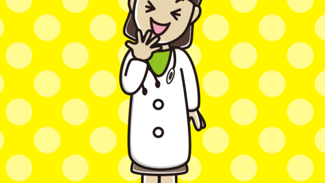笑う若手女性医師のイラスト【色、背景あり】PNG