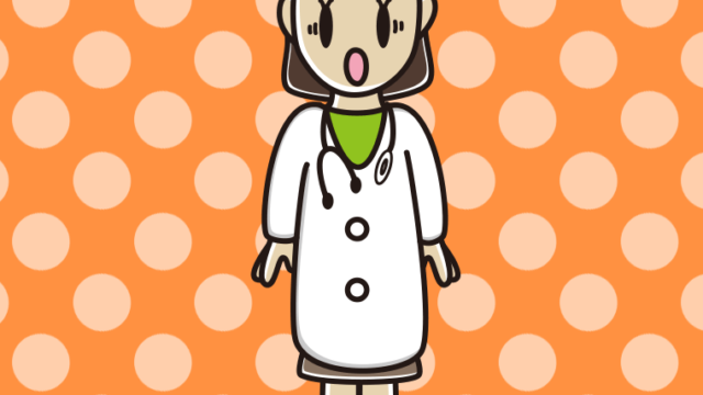 驚く若手女性医師のイラスト【色、背景あり】PNG