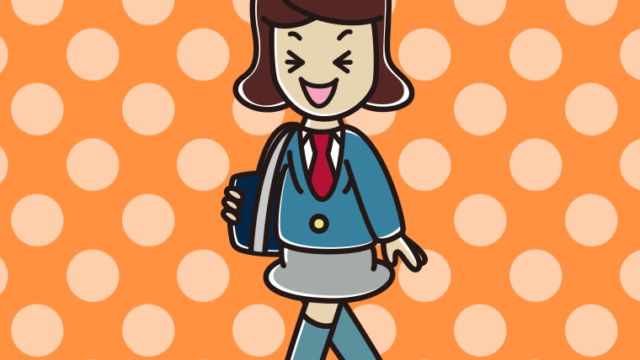 笑いながら通学する女子高校生のイラスト【色、背景あり】PNG