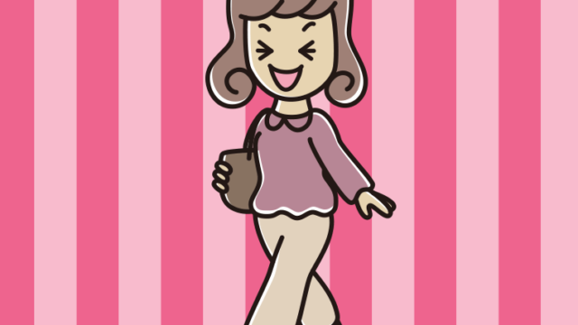 笑いながら通学する女子大学生のイラスト【色、背景あり】PNG