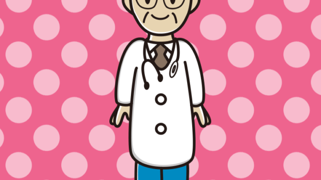 年配男性医師のイラスト【色、背景あり】PNG