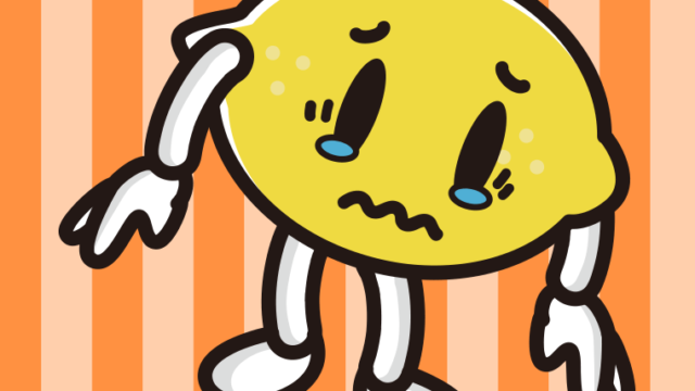 泣くレモンちゃんのイラスト【色、背景あり】PNG