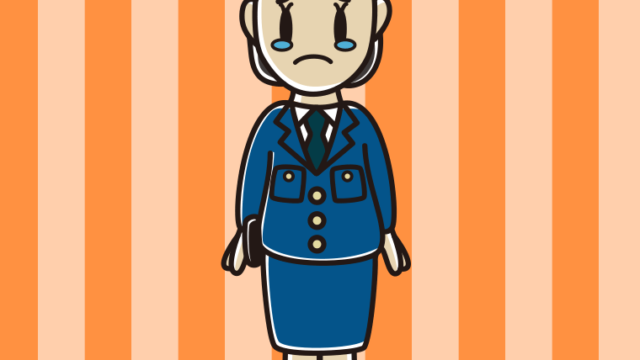 泣く女性警察官のイラスト【色、背景あり】PNG