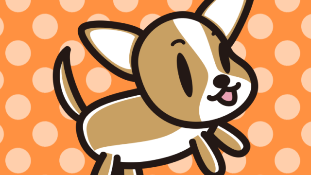かわいいチワワちゃん（犬）のイラスト【色、背景あり】PNG