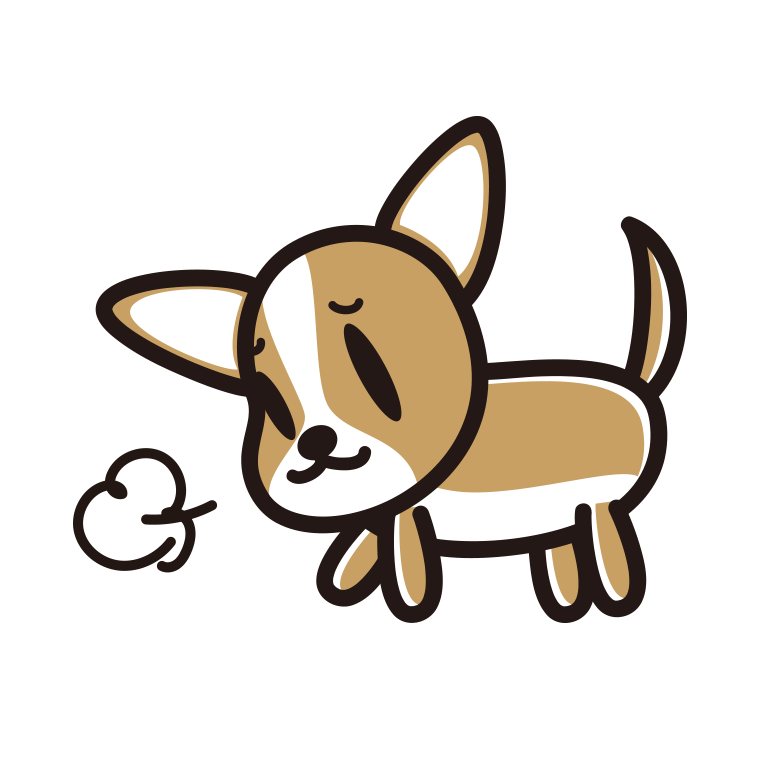 悲しそうなチワワちゃん（犬）のイラスト【色あり、背景なし】透過PNG