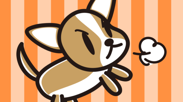 怒るチワワちゃん（犬）のイラスト【色、背景あり】PNG