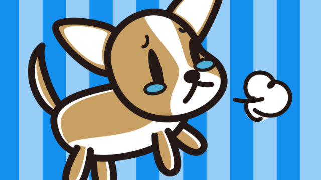 泣くチワワちゃん（犬）のイラスト【色、背景あり】PNG