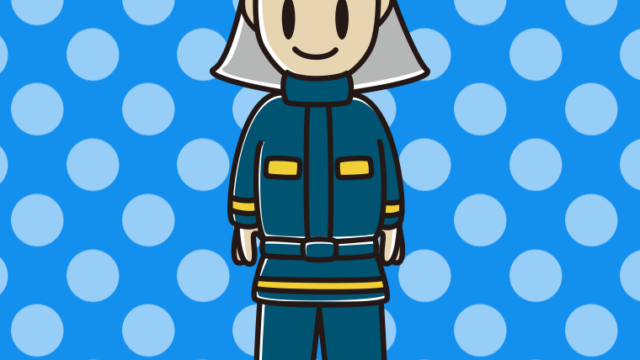 消防士のイラスト【色、背景あり】PNG