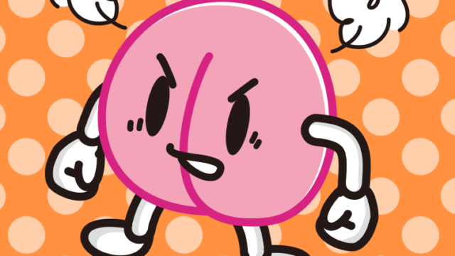 怒る桃ちゃんのイラスト【色、背景あり】PNG