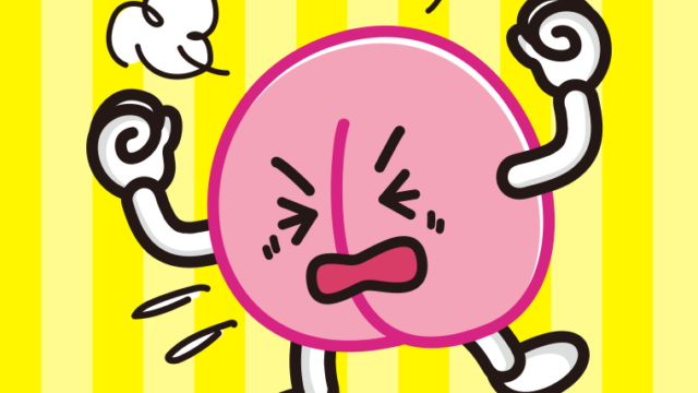 カンカンに怒る桃ちゃんのイラスト【色、背景あり】PNG