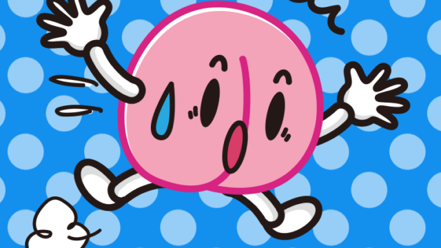 驚く桃ちゃんのイラスト【色、背景あり】PNG