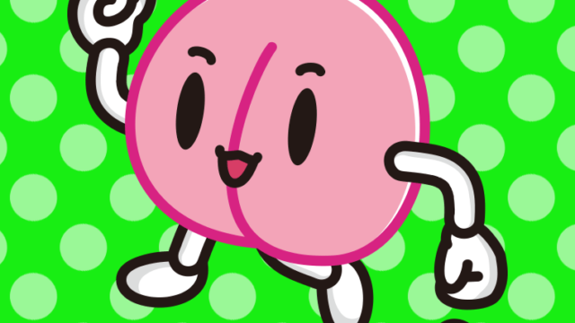 走る桃ちゃんのイラスト【色、背景あり】PNG