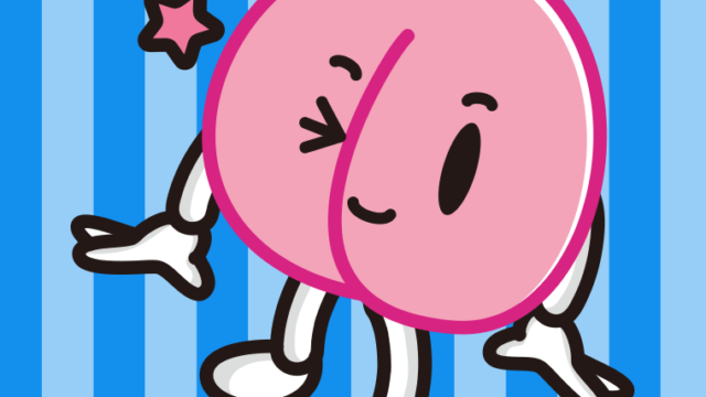 ウインクする桃ちゃんのイラスト【色、背景あり】PNG