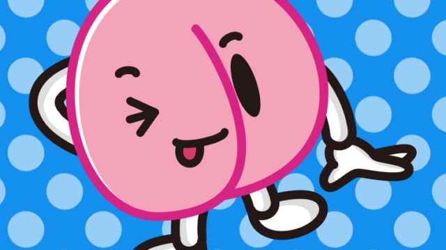 テヘヘな桃ちゃんのイラスト【色、背景あり】PNG
