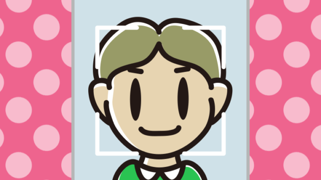 顔認証をする小学生男子のイラスト【色、背景あり】PNG