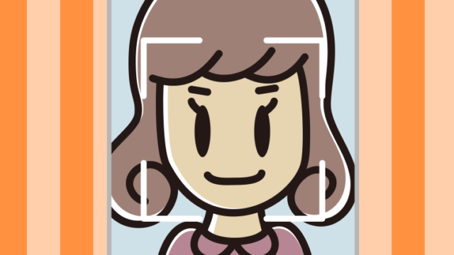 顔認証をする女子大学生のイラスト【色、背景あり】PNG