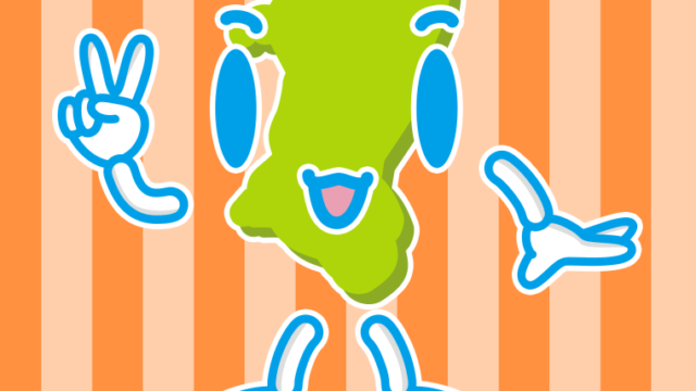 ピースをする秋田ちゃんのイラスト【色、背景あり】PNG