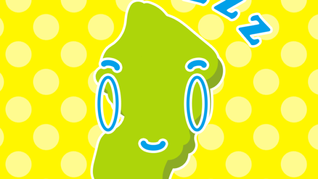 眠る山形ちゃんのイラスト【色、背景あり】PNG