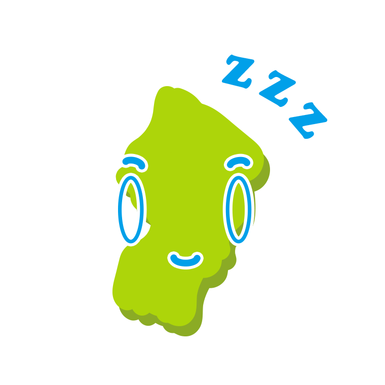 眠る山形ちゃんのイラスト【色あり、背景なし】透過PNG