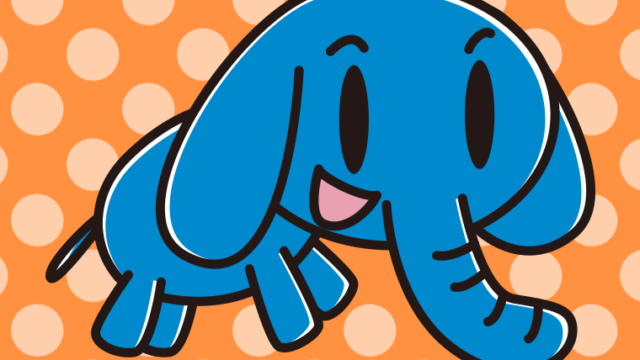 かわいいゾウちゃんのイラスト【色、背景あり】PNG