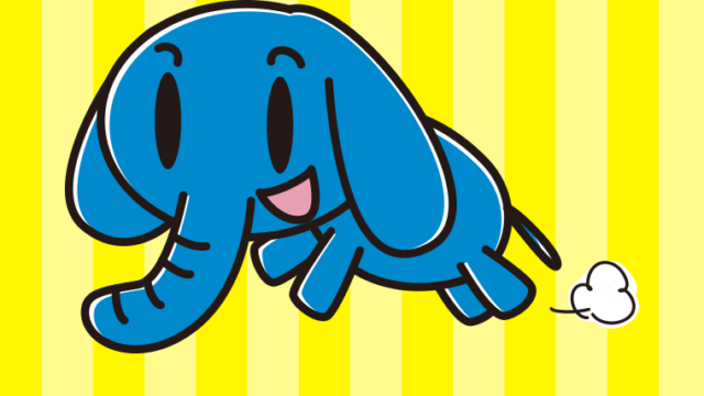 走るゾウちゃんのイラスト【色、背景あり】PNG