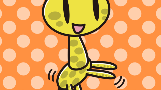 立つキリンちゃんのイラスト【色、背景あり】PNG