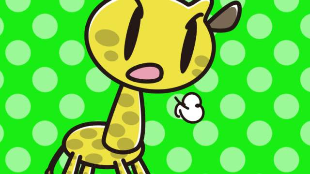 叫ぶキリンちゃんのイラスト【色、背景あり】PNG