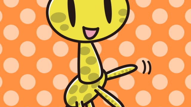 手を振るキリンちゃんのイラスト【色、背景あり】PNG