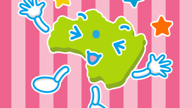 喜ぶ福島ちゃんのイラスト【色、背景あり】PNG