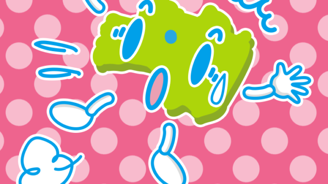 驚く福島ちゃんのイラスト【色、背景あり】PNG