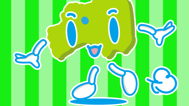 歩く福島ちゃんのイラスト【色、背景あり】PNG