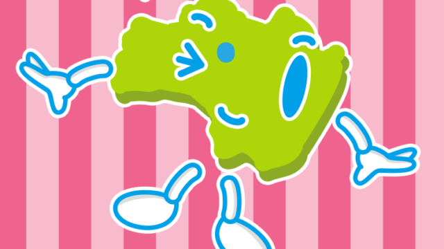 ウインクする福島ちゃんのイラスト【色、背景あり】PNG