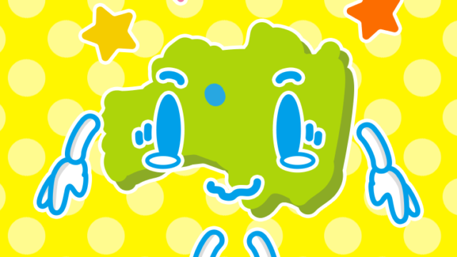 ジーンとする福島ちゃんのイラスト【色、背景あり】PNG