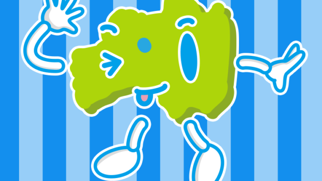 テヘヘな福島ちゃんのイラスト【色、背景あり】PNG