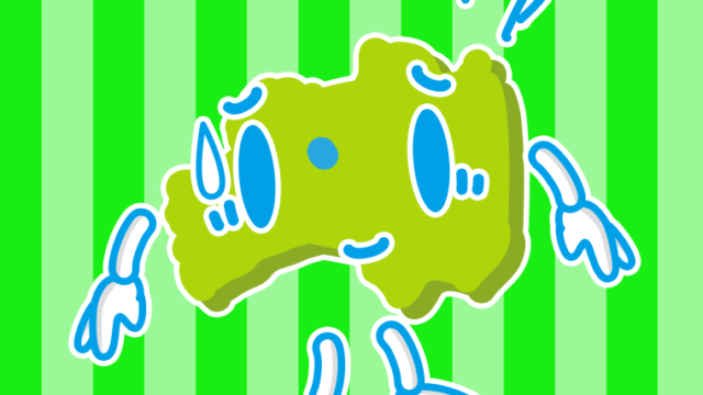 苦笑いする福島ちゃんのイラスト【色、背景あり】PNG